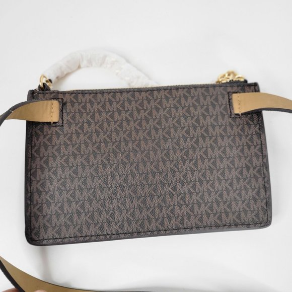 New - MICHAEL KORS Belt Bag with Pull Chain Chocolate Size M - Picture 13 of 16